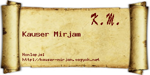 Kauser Mirjam névjegykártya